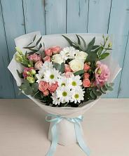 Букет цветов из:  Розы, Лизиантусы и Хризантемы в Лосино-Петровском