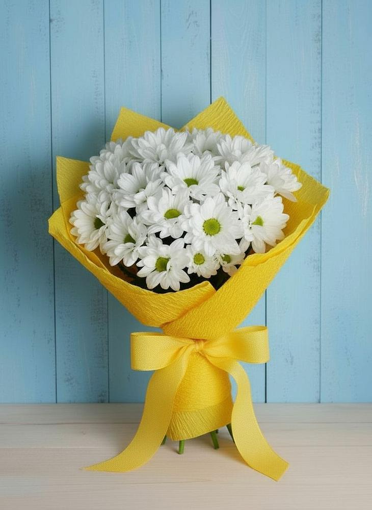 Букет Застенчивые лепестки в Лосино-Петровском Букет цветов из: Хризантемы в Лосино-Петровском