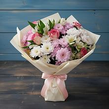 Букет цветов из:  Хризантемы, Альстромерии и Розы в Лосино-Петровском