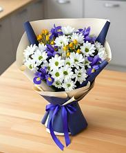 Букет цветов из:  Розы, Ирисы и Хризантемы #REPLACE_PRED# Лосино-Петровском