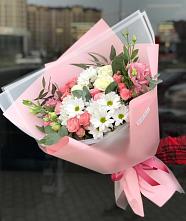 Букет цветов из:  Розы, Лизиантусы и Хризантемы в Лосино-Петровском