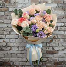 Букет цветов из:  Розы, Лизиантусы и Гвоздики в Лосино-Петровском